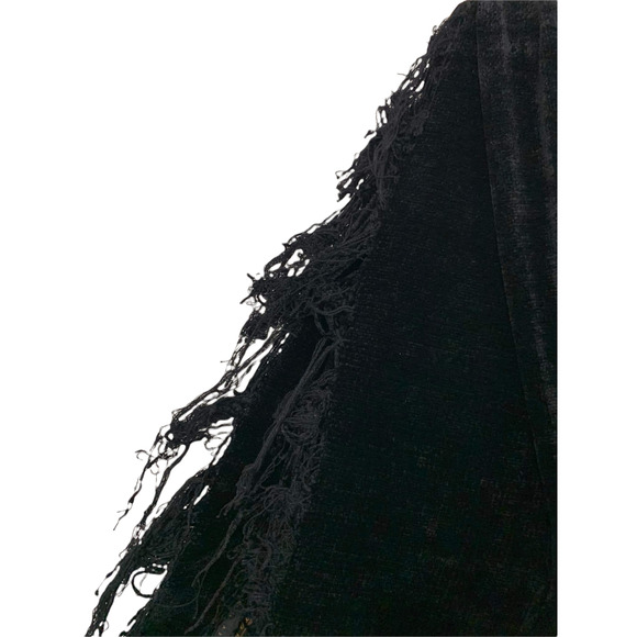 Jeffrey Aronoff Black Fringe Large Heavy Throw Blanket - Picture 2 of 4